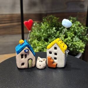 Miniature Cottages,Mini pottery houses,Ceramic house,Little houses,Dollhouse